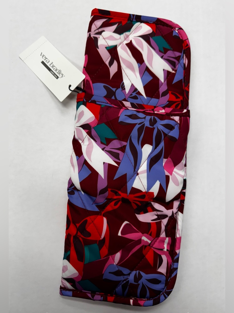 Vera Bradley Burgundy Floral Ribbon Curling / Flat Iron Heat Resistant Pouch